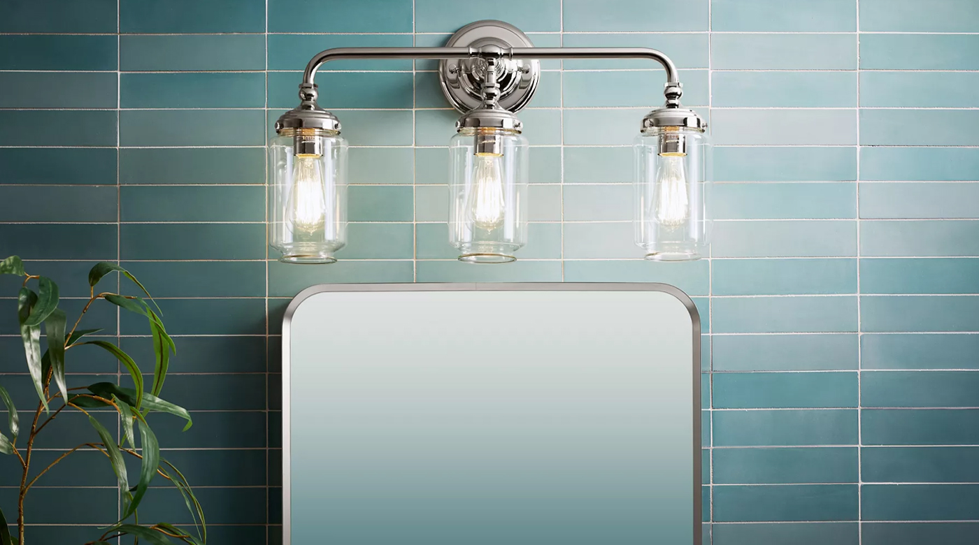 Image of a light fixture in a bathroom
