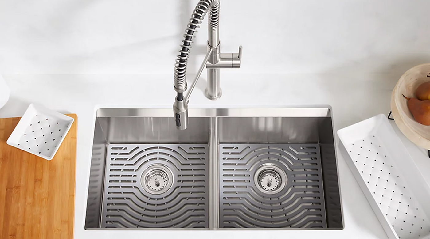 Image of a double basin kitchen sink